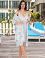 Askılı Gecelik ve Çiçekli Sabahlık Takım Lady 562 Görsel