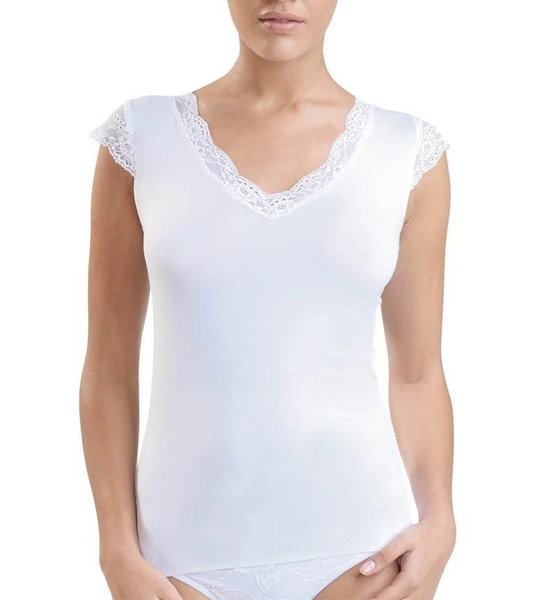 BlackSpade Kadın Dantelli Beyaz T-Shirt 1348