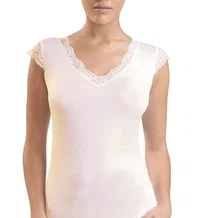 Black Spade BlackSpade Kadın Dantelli Krem T-Shirt 1348