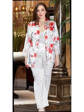 Jeremi Büyük Beden Saten 3'Lü Askılı Pijama Takım Jeremi 3238