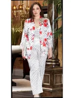 Büyük Beden Saten 3'Lü Askılı Pijama Takım Jeremi 3238 Krem