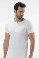 Cacharel - Düğmeli kısa kollu t-shirt 1308/BEYAZ Beyaz detay görünüm