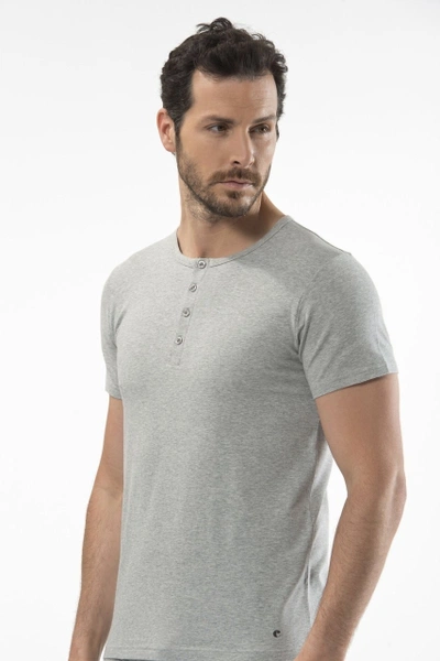 Cacharel - Düğmeli kısa kollu t-shirt 1308/GRİ