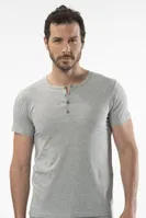 Cacharel - Düğmeli kısa kollu t-shirt 1308/GRİ Gri detay görünüm