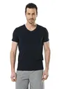 Cacharel Erkek Likralı V Yaka T-shirt 1332/LACİVERT