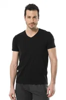 Cacharel Erkek Likralı V Yaka T-shirt 1332/SİYAH Siyah