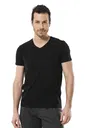 Cacharel Erkek Likralı V Yaka T-shirt 1332/SİYAH