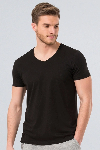 Cacharel Erkek T-Shirt (Slim Fit) 2170/SİYAH