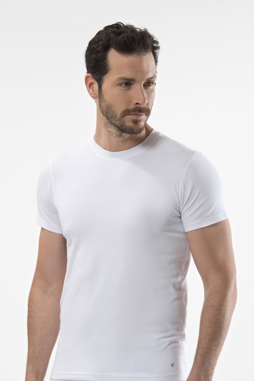 Cacharel - O yaka kısa kollu t-shirt 1307/BEYAZ