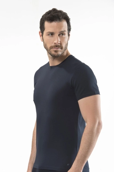 Cacharel - O yaka kısa kollu t-shirt 1307/LACİVERT