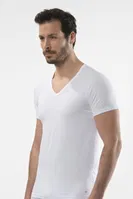 Cacharel - V yaka kısa kollu t-shirt 1306/BEYAZ Beyaz detay görünüm