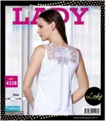 Çiçek Figürlü Atlet Lady 4338 Beyaz detay görünüm