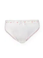 Çift Kaplan Çiçekli Lastikli Çocuk Külot 380 Beyaz