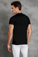 Doreanse Erkek V-Yaka Kısa Kollu V-Neck T-Shirt 2890 Siyah görsel 5
