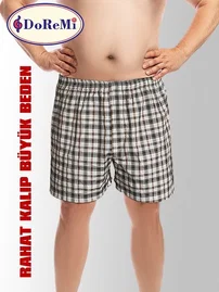DOREMI DoReMi Büyük Beden Rahat Kalıp Pamuklu Erkek Poplin Boxer