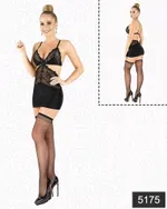 Elawin Fantazi Likralı Saten BabyDoll 5175 Siyah