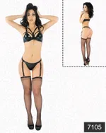 Elawin Lateks Bralet Jartiyer Takım 7105 Siyah