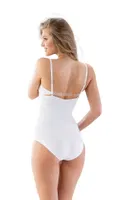 Emay Dikişsiz Göğsü Açık Slip Boy Çıt Çıtlı Korse 2023 Beyaz detay görünüm