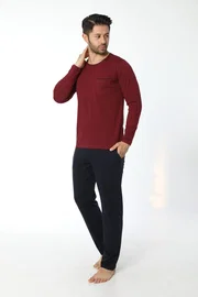 Öztaş Erkek Bisiklet Yaka Uzun Kollu Pijama Takım 12052-A Öztaş