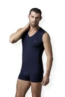 Erkek Compact Likralı Kolsuz V Yaka T-Shirt Dagi D5060 Lacivert