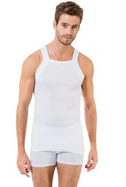 Öztaş Erkek İnce Askılı Ribana Atlet Beyaz Öztaş A1028