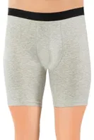Erkek Likralı Uzun Boxer 1737-A Öztaş Gri Melanj