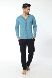 Öztaş Erkek önü Düğmeli Uzun Kollu Pijama Takım 12035-A Öztaş