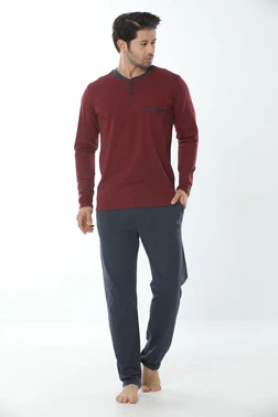 Öztaş Erkek Patlı Uzun Kollu Pijama Takım 12001-A Öztaş