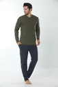 Erkek V Yaka Uzun Kollu Pijama Takım 12008-A Öztaş