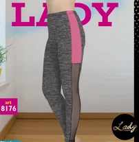 Lady File Detaylı Gri Kırçıllı Tayt Lady 8176