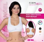 Form Angel 5322 Kalın Askılı Sporcu Pedli Bustiyer Beyaz