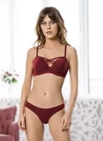 Godewo Ruby Bordo Dolgusuz Sütyen Takımı 20208 Bordo