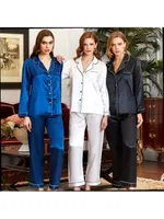 2'Li Saten Pijama Takımı Jeremi 6526 Lacivert