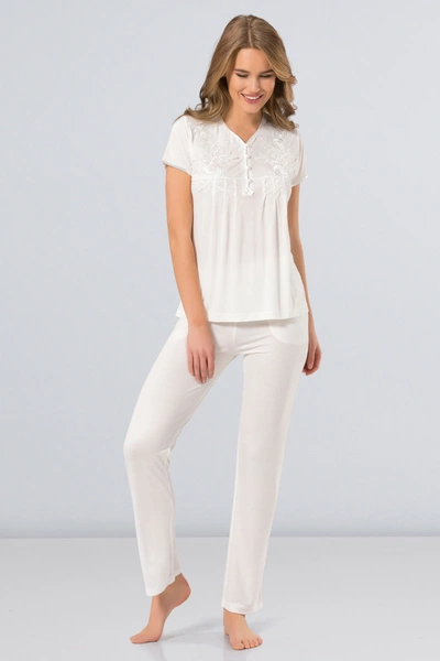 Kısa Kollu Pijama Türen 3236/KREM