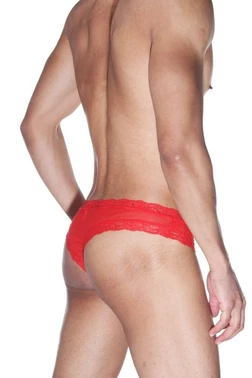 La Blinque La Blinque Erkek  Kırmızı Transparan Tanga Külot 15511 - Alternatif Görünüm