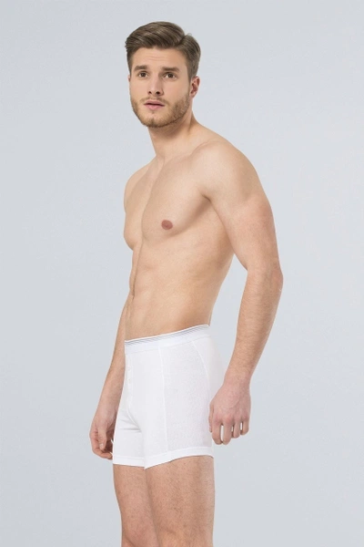 Likralı Düğmeli Boxer (2'li Paket) Türen 135/BEYAZ