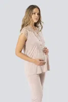 Lohusa Hamile Pijama Takımı Türen 3294/PUDRA Pudra detay görünüm