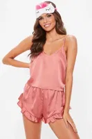 Merry See Saten Şortlu Takım Pembe MS2308 Pembe görsel 6