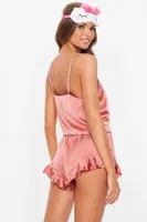 Merry See Saten Şortlu Takım Pembe MS2308 Pembe görsel 7