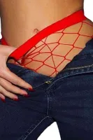 Merry See Seksi Fileli Çorap Kırmızı Kırmızı detay görünüm