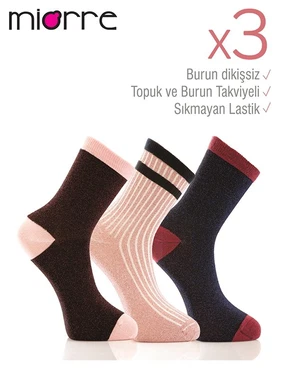 Miorre Miorre 3lü Bayan Simli Çorap