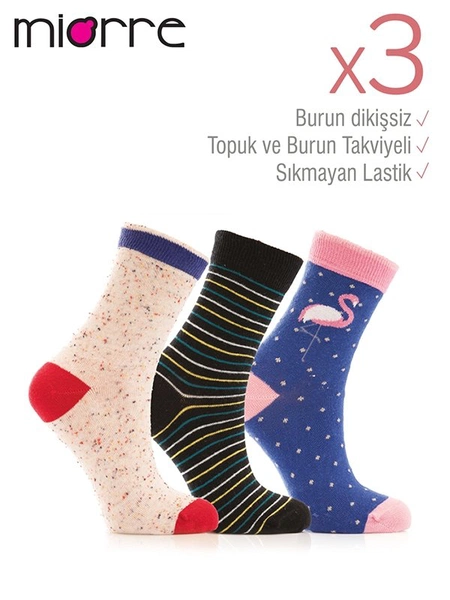 Miorre 3lü Kadın Soket Çorap 001-000269