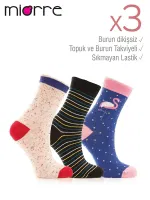 Miorre 3lü Kadın Soket Çorap 001-000269 Asorti
