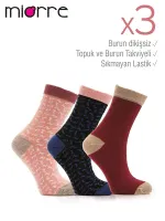 Miorre Denseli 3 Adet Bayan Soket Çorabı Asorti