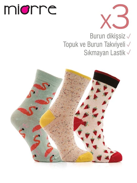 3lü Bayan Soket Çorabı Miorre 001-000282