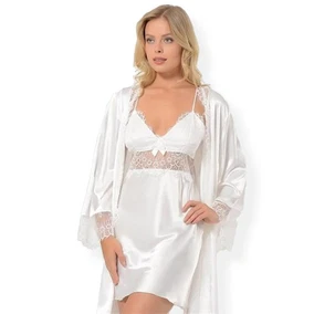 NBB NBB Saten Gecelik Sabahlık Takım 3306