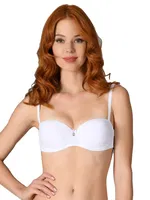NBB Sırtı Şeffaf Yarı Destekli Sütyen 3586 Beyaz