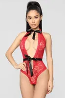 NightLight Boyun ve Bel Kısmı Fiyonklu Babydoll 3209 Kırmızı farklı açı