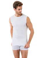 Öztaş Erkek Ribana Kolsuz Sıfır Yaka Atlet A1043 Beyaz