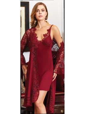 Jeremi Penye 6'lı Dantelli Gecelik Sabahlık Takımları Seti Jeremi 800 - Alternatif Görünüm